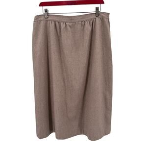 Gilmor Tan Wool Satin Lined Knee Length Skirt Womens Business Wear Academia VTG